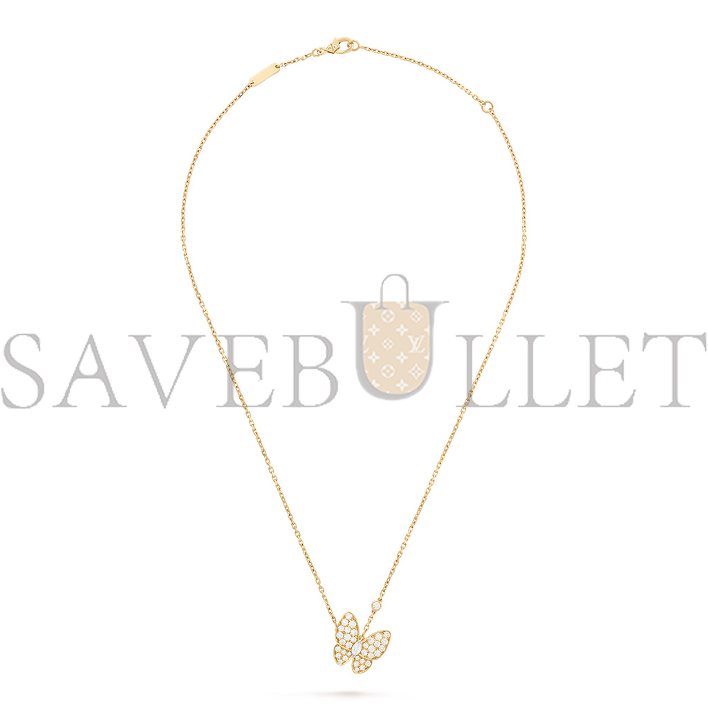 VAN CLEEF ARPELS TWO BUTTERFLY PENDANT - YELLOW GOLD, DIAMOND  VCARP3DP00